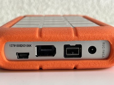 LaCie Rugged 500GB External Hard Drive USB FireWire 800 400 Orange
