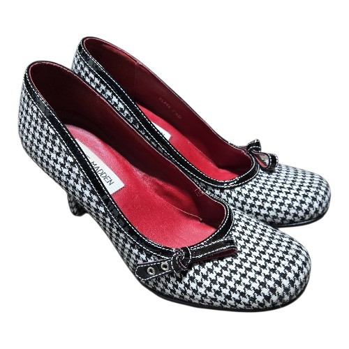 Steve Madden 7.5 Black & White Houndstooth Mary Janes Women's