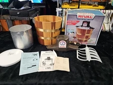 RIVAL 5 QT Wood  Electric Ice Cream & Yogurt Freezer Maker #8550 USA Made