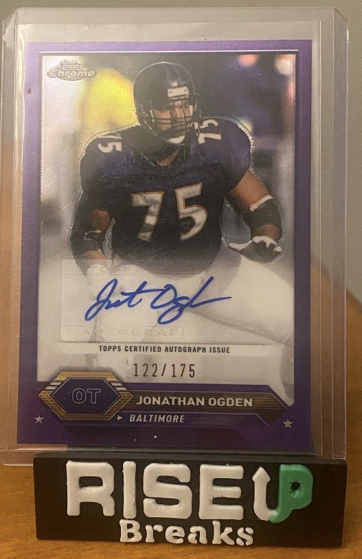 Topps 2023 Composite Jonathan Ogden Auto Purple Refractor  122/175 Ravens