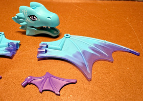 Lego Elves Water Dragon Adventure Head & Wing Parts 2016 Set 41172 Blue Purple