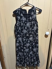 Ladies Talbots Petite Black/White Sleeveless Midi Dress - Size 8P