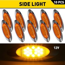 Oval Side Marker Lights Strobe Led Truck Trailer Clearance Turn 10x Amber 6.5