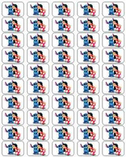 50 Lilo and Stitch Envelope Seals / Labels / Stickers, 1" by 1.5"
