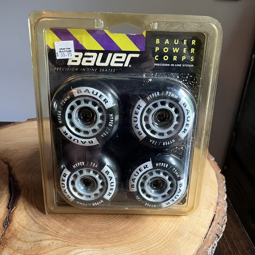 NEW VINTAGE BAUER HYPER 4 REPLACEMENT Black 72mm ZYTEL WHEELS IN-LINE SKATES 78A - Picture 4 of 7