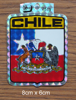 Sticker Aufkleber Prismatic Chile Santiago Flagge Wappen Coat of arms 80er Jahre