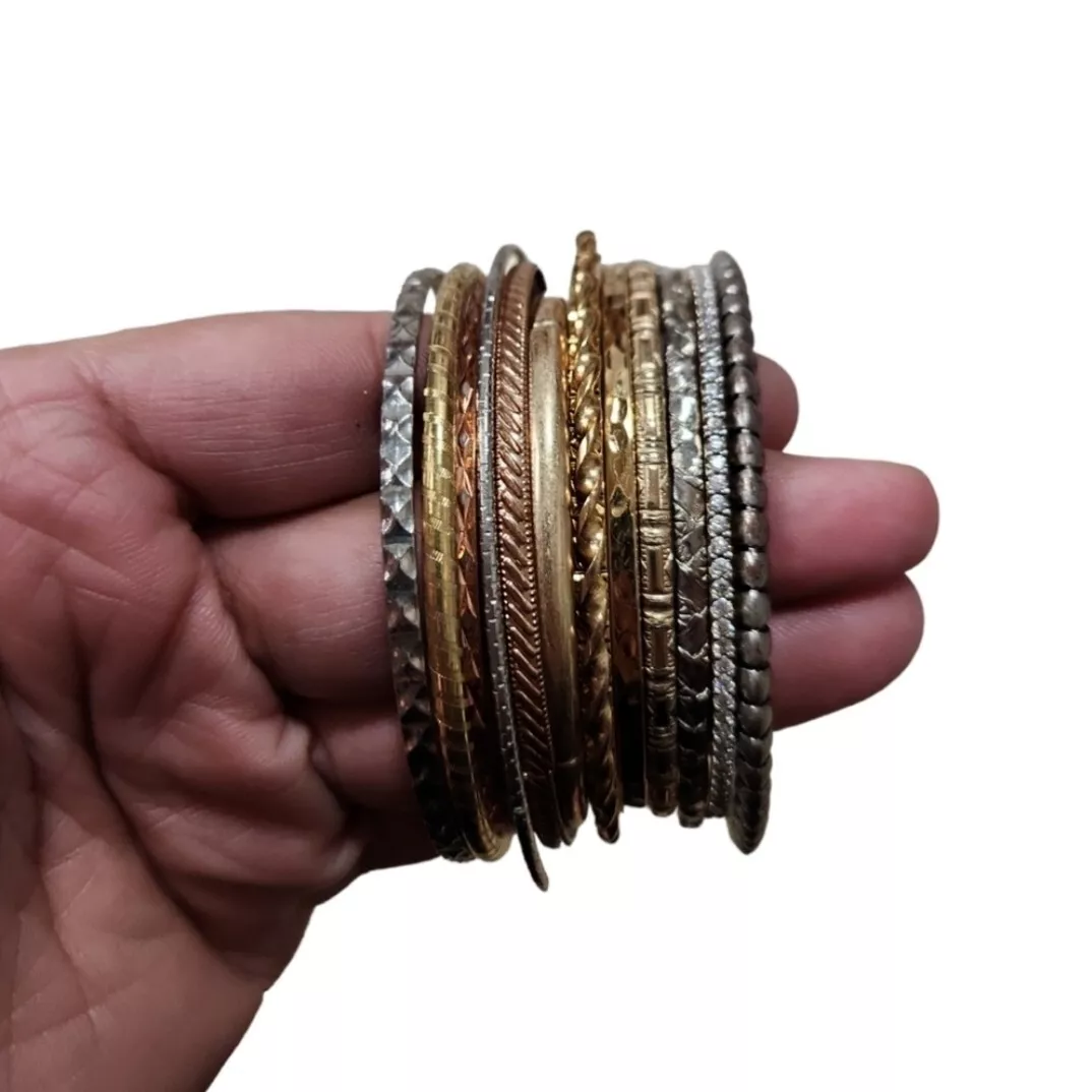 Bronze bangles 2024 with gold