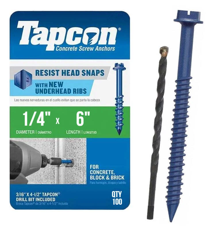 Tapcon cheap concrete screws