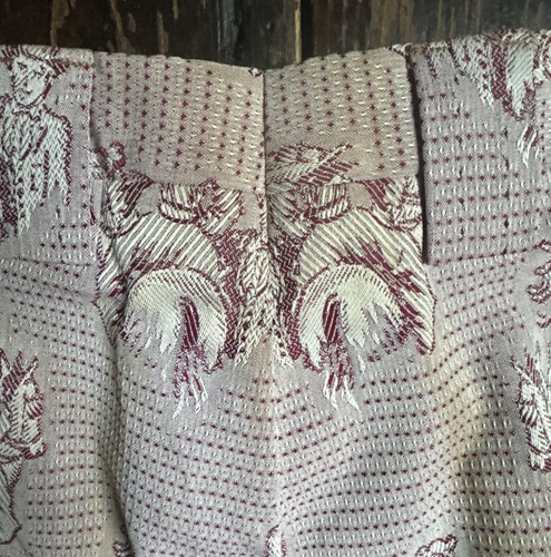 Vtg 70s FIX-LINE RARE Pink VICTORIAN Print Pattern Pocket Trousers 28” Waist TLC - Picture 14 of 24