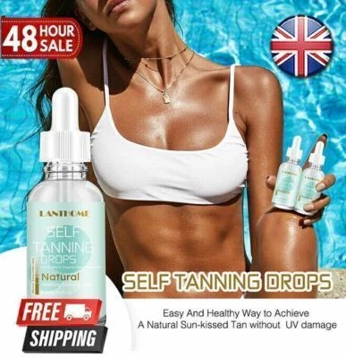 LANTHOME FAKE TAN | No Streaks Magic Self Tanning Drops for Moisturiser Face Body Glow 🔥