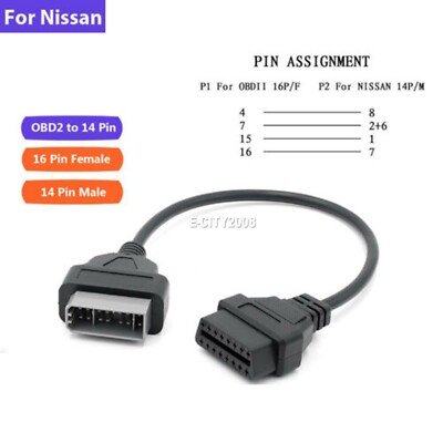 Tbest Cavo Adattatore, 14 Pin A 16 Pin OBD2 Adattatore Connettore Cavo Diagnostico Del Connettore Per - Foto 5