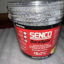 Senco #8x2 1/2 Dura Spin Decking Screws, Square Dr. Composite Decking, 800