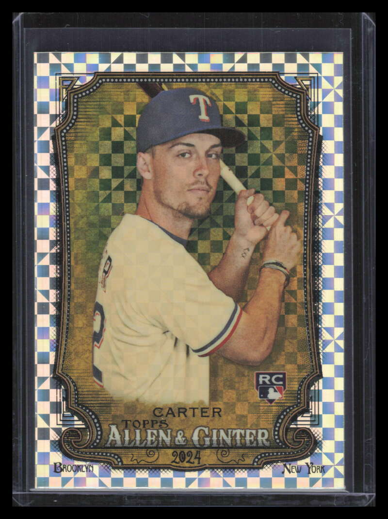 2024 Topps Allen and Ginter Chrome X-Fractor 96 Evan Carter Rookie