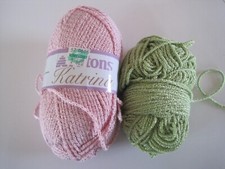 Patons Katrina Pink Green Yarn Lot 2