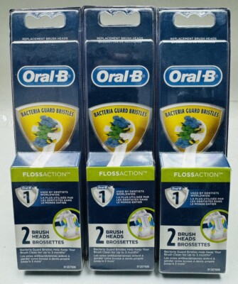 oral-b flossaction 6 total brush heads distressed packaging