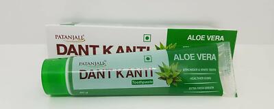 Patanjali Dant Kanti Aloe Vera Zahnpasta - starke & weiße Zähne - 80g - koste...
