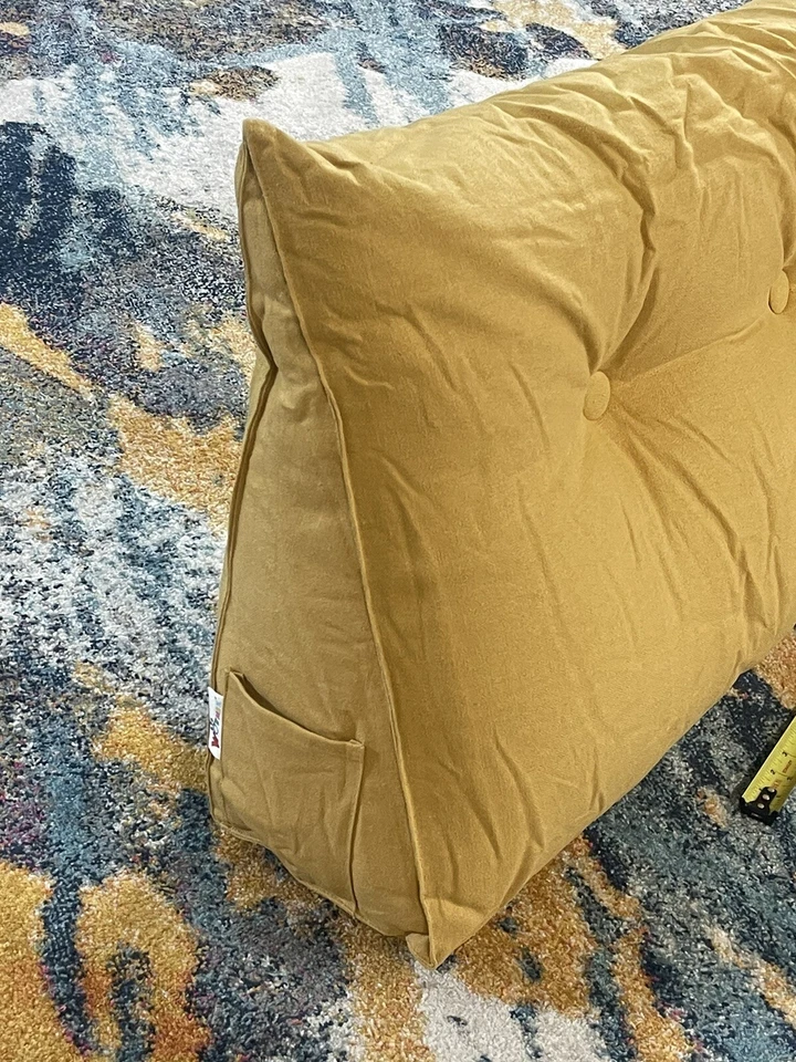 WOWMAX Cabecero Suave Triangular Cuña Almohada de Lectura Cojín de Respaldo para Cama de Día Foto 2 de 4