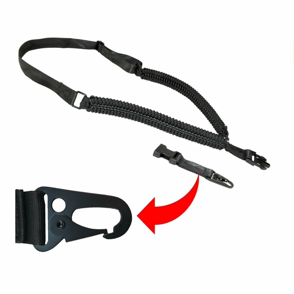TEAM 15 TACTICAL 1 Point Sling Strap w Quick Release Detach Hooks Heavy Duty Nylon- Color Options