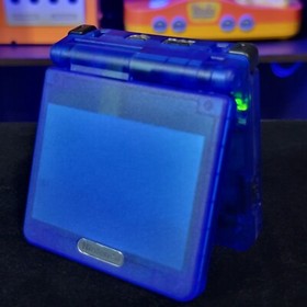 Clear Blue Nintendo Game Boy Advance GBA SP IPS Adjustable Brightness