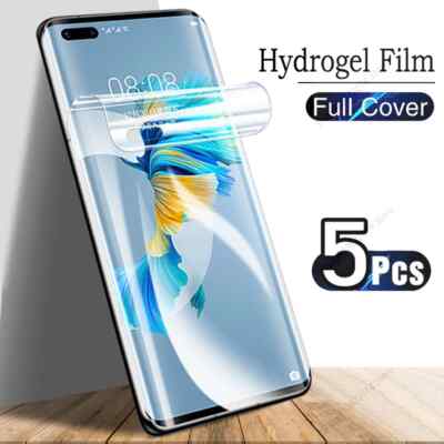 5PCS Hydrogel Film For Huawei P30 P40 P60 P50 Pro Full Cover Screen Protector
