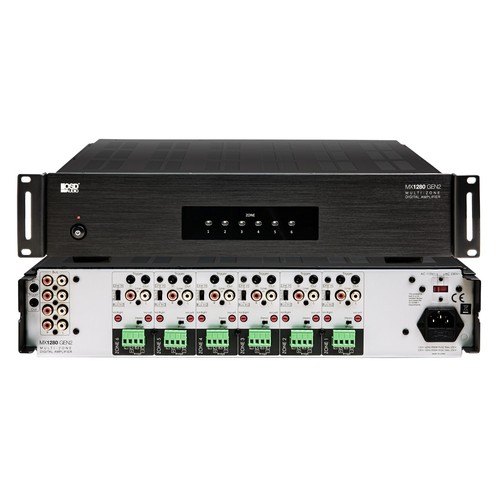 6 Zone Multi Zone Amplifier 80W, Class D On/Off Buttons, Whole Home ...