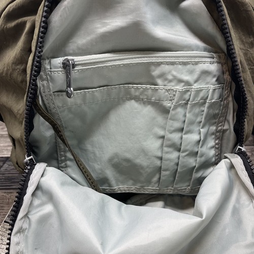 Zaino Kipling Challenger verde oliva tasche con zip leggera viaggio - Foto 9 di 15