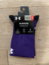 Under Armour UA Soccer Socks OTC Cushioned Over the Calf Youth Purple 13.5K-4.5