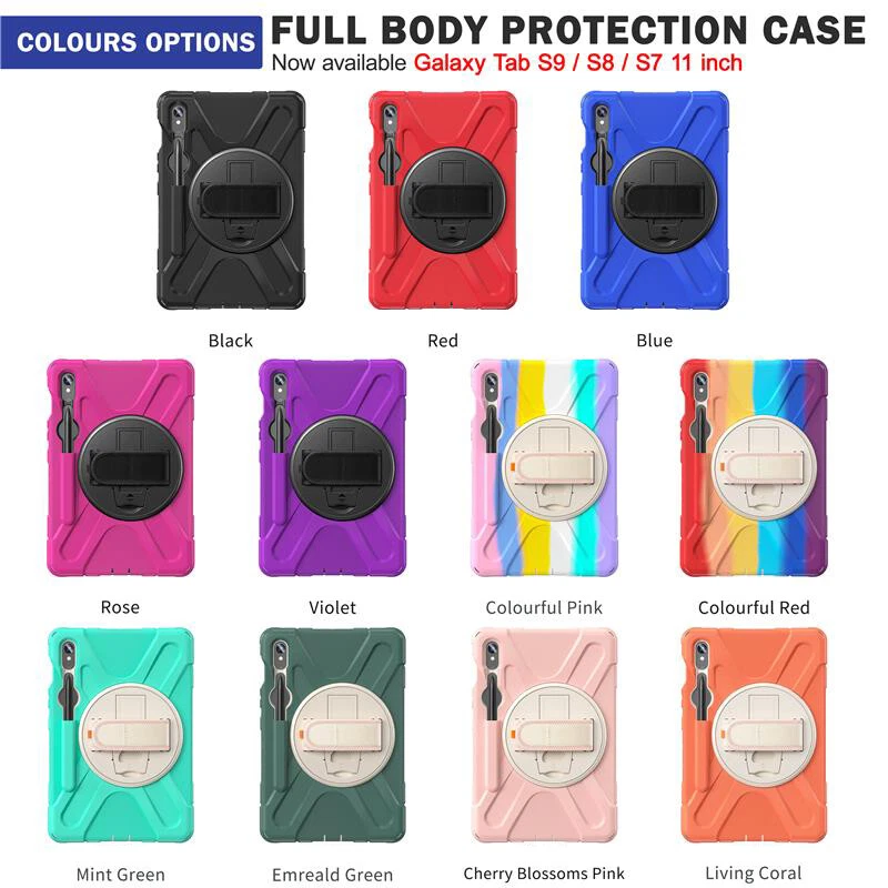 Shockproof Case Samsung Galaxy Tab S9 FE S9 S8 S7 Tablet Stand Shockproof Cover - Image 2 of 4