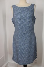 Vtg 90s Knapp Studio L Blue Floral Tank Dress