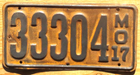 Item photo. Show Listing Details page. Listing 1917 Missouri License Plate Number Tag