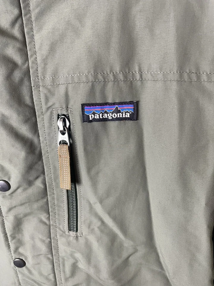 Patagonia Isthmus Parka Sherpa Lining Girls Youth L/12 Olive Green HOOD ZIPUP - Image 2 of 4