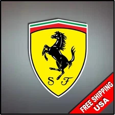 Ferrari Shield Logo Decal Sticker 5" x 3.75" Car Laptop Window Vehicle