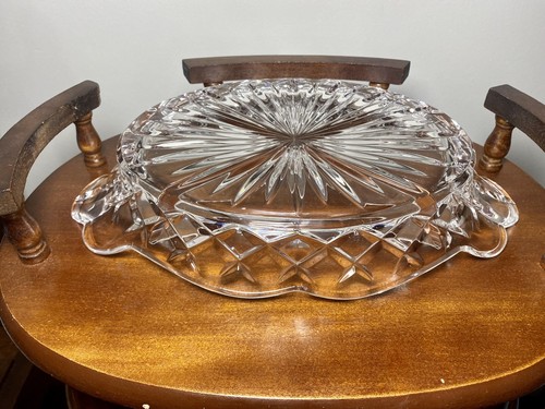 Vintage Large Fifth Avenue Full Lead Crystal Tray 4 Diamond Compartments 12”X7” - Picture 5 of 9