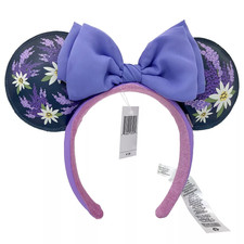 Flores Lazo Púrpura Orejas de Minnie Mickey Mouse Disney-Parques Orejas Diadema Orejas
