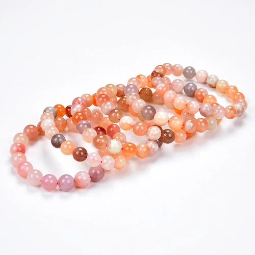 Natural Mozambique Carnelian Agate 8MM 10MM 7.5 inch Round Bracelet(S21) - Picture 3 of 3