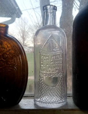 PROF.DEANS KING CACTUS OIL THE GREAT BARBED WIRE REMEDY CLINTON,IOWA MED BOTTLE