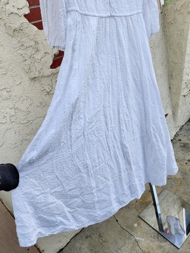 $189 NWOT size 12 wonen ANTONIO MELANI white midi 3/4 long sleeve linen rayon - Picture 21 of 24