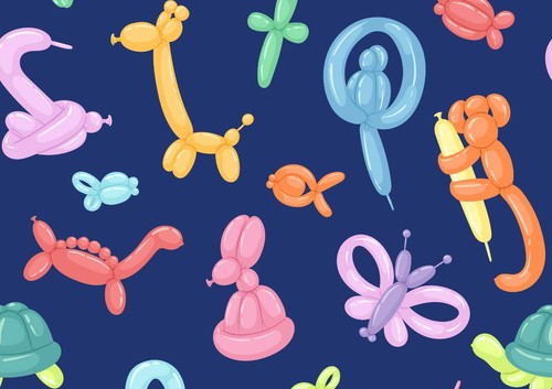A4| Cool Balloon Animals Poster Size A4 Cute Kids Clown Boys Poster Gift #15802