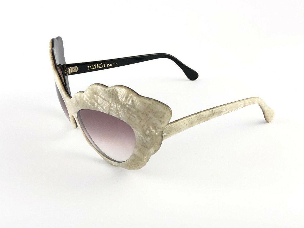 VINTAGE ALAIN MIKLI AM14 PEARL CAT EYE OVERSIZED 1988 SUNGLASSES