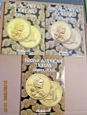 Set of 3 New - HE Harris Sacagawea Dollar Coin Folders 2715; 2943 &3162