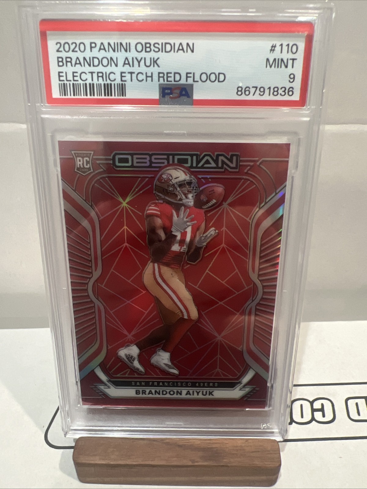 2020 Obsidian - Rookies Brandon Aiyuk #110 Electric Etch Red Flood /26 PSA 9🔥🔥
