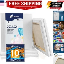 Canvases for Painting 8 x 10 Inch 10 - Pack, 5/8" Profile Stretched Canvas - ...