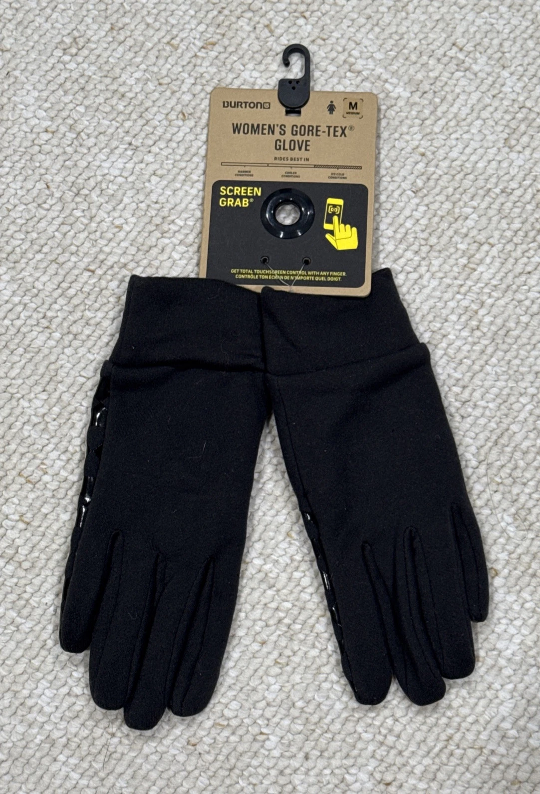 Burton Womens Gore-Tex Screen Grab Gloves Black Winter Ski NWT MEDIUM