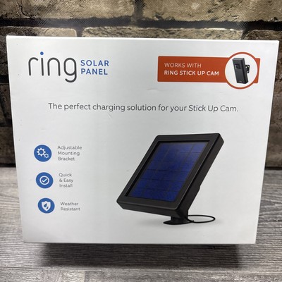 RING SOLAR PANEL, Rechargeable Power-Black-Weather Resistant-Brand New