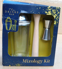 Mixology Kit, 18 oz. Cocktail Shaker,Muddler & Dual Jigger.Alcohol,Drink Mancave