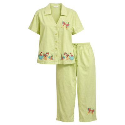 Vtg Cottagecore Garden Fairy Cotton Outfit Set Women Size L Butterfly Soft Girl