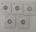 Lot Of FIve (5) - Mercury Dimes - 90% Silver