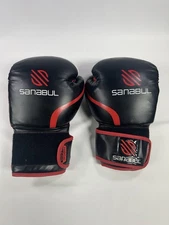Sanabul Essential GEL Boxing Kickboxing Training Gloves Black-red 14 Oz