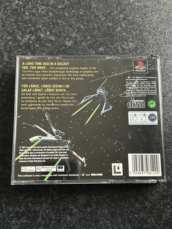 Star Wars Rebel Assault 2 II PS1 (COMPLETE) RARE BIG BOX PlayStation black label - Image 3 of 4