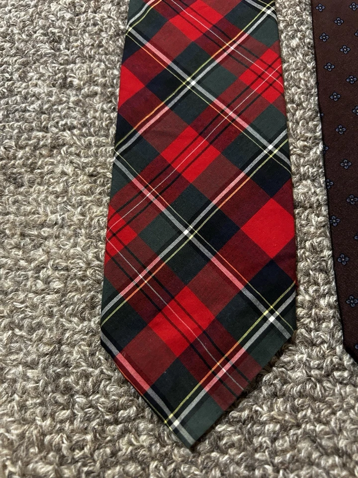 Corbatas Brooks Brothers vintage para hombre seda algodón años 60’s cuadros cachemira multicolor Foto 2 de 4